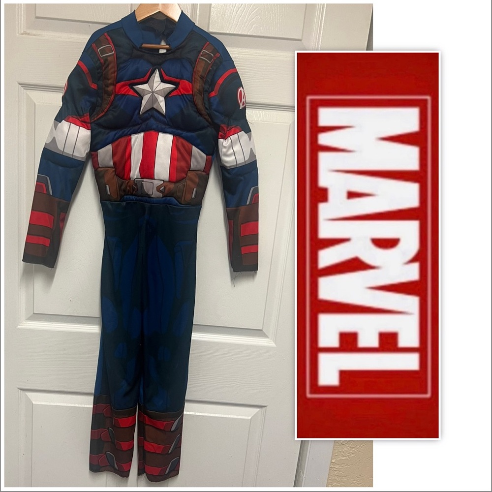Marvel CAPTAIN AMERICA Avengers Muscle Youth Costume